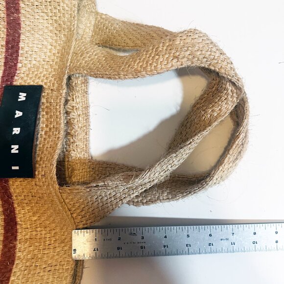 Authentic Marni Market Jute/Hemp Stripe Tote Bag - Red/Natural - Picture 10 of 10